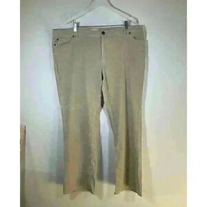 Womens Coldwater Creek Size 2X Beige Wide Leg Corduroy Pants High Rise